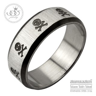 555jewelry แหวนแฟชั่นสแตนเลส สตีล สำหรับผู้ชาย ลายหัวกะโหลก ดีไซน์เท่ห์ รุ่น MNC-R801 - แหวนผู้ชาย แหวนแฟชั่น (R76)