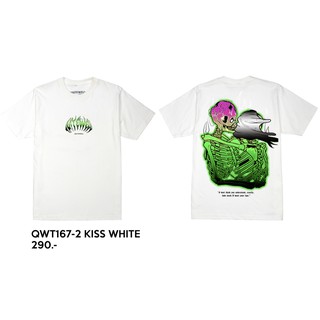 เสื้อยืดโอเวอร์ไซส์QWT160-2 KISS WHITE เสื้อยืด สีขาวS-3XL