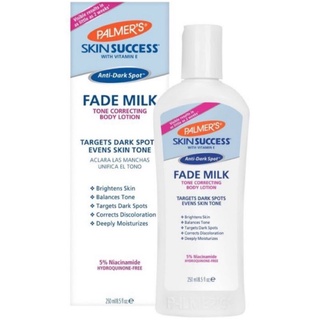 ภาพขนาดย่อของสินค้าการันตีถูกสุดในช้อป Palmers Skin Success lotion Fade Milk ปาล์มเมอร์โลชั่น สบู่ ครีมผิวขาว ออย *มีราคาส่งนำเข้าเอง*