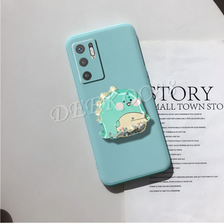 เคสโทรศัพท์ Xiaomi Redmi Note 10 4G 5G 10Pro 9T 2021 New Phone Case with Cute Cartoon Dinosaur Water Bracket Softcase TPU Silicone Green Pink Back Cover with Stand Holder เคสโทรศัพท์ Redmi Note10 Pro Casing