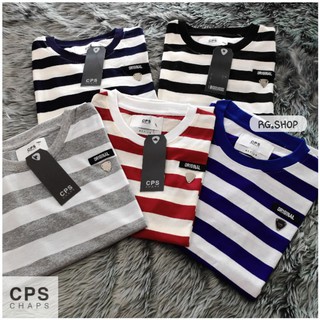 ภาพขนาดย่อของภาพหน้าปกสินค้าCPS-CHAPS เสื้อยืดลายทาง Cotton100% (CPS,ริ้วใหญ่) จากร้าน rg.shop.01 บน Shopee ภาพที่ 1