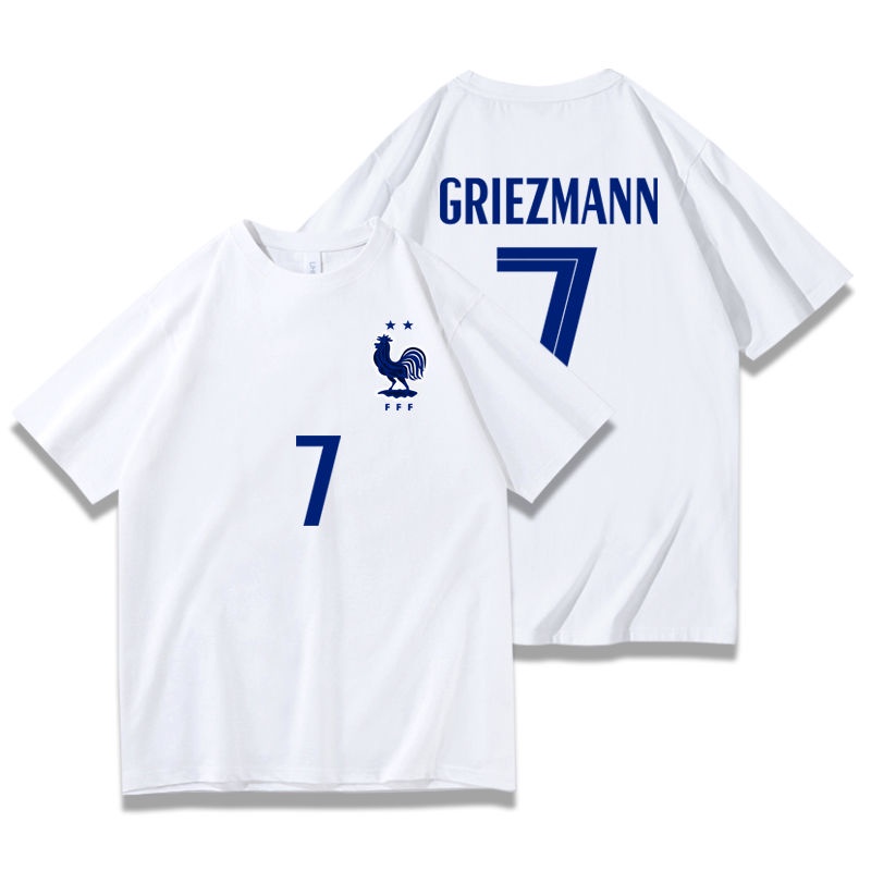 เสื้อยืดฟุตบอลทีมชาติฝรั่งเศส-2022-เอ็มบัปเป้-กรีซมันน์-ป็อกบา-เบนเซม่า-เสื้อฟุตบอลแขนสั้น