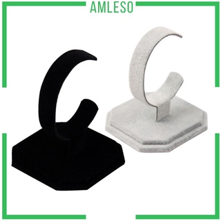 [Amleso] ขาตั้งโชว์เครื่องประดับนาฬิกาข้อมือกํามะหยี่ C Type สีเทา