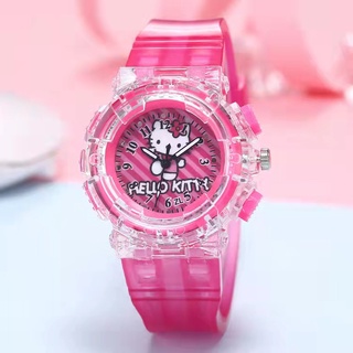 นาฬิกาเด็ก Hello Kittyสีสันสดใส เรืองแสง นาฬิกาเด็กนักเรียนหญิงนาฬิกาข้อมือ Kids Watch Girls(KS)
