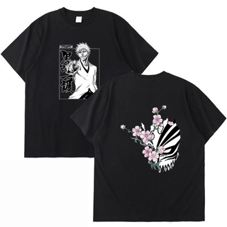 เสื้อขาว ลายน่ารัก พิมพ์ลายกราฟิกการ์ตูนอนิเมะ Bleach Ichigo สีดํา สําหรับผู้ชาย 2022เสื้อยืดน่ารัก