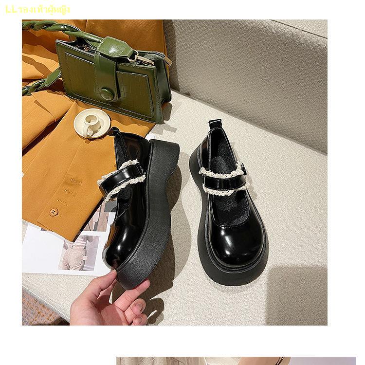 จัดส่งที่รวดเร็ว-รองเท้าหนังขนาดเล็กผู้หญิง-2022-ใหม่ด้านล่างหนาบางแมรี่เจนญี่ปุ่น-jk-รองเท้าสีดำรองเท้านิ้วเท้าขนาดให
