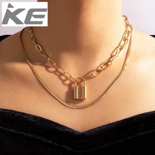 Jewelry temperament lock pendant necklace female alloy thick chain multi-necklace for girls fo