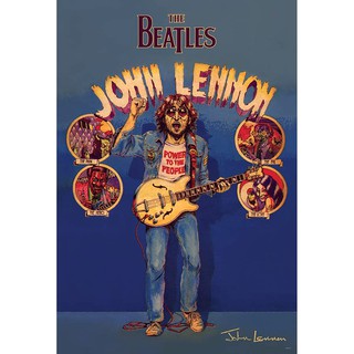 โปสเตอร์ รูปวาด นักร้อง จอห์น เลนนอน John Lennon (1957-80) POSTER 24"x35" Inch English Rock POP the Beatles