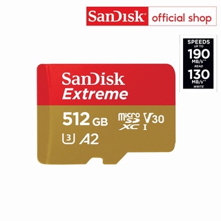 สินค้า SanDisk EXTREME micro SDXC UHS-I A2 512GB (SDSQXAV-512G-GN6MN) reads 190MB/s writes 130MB/s