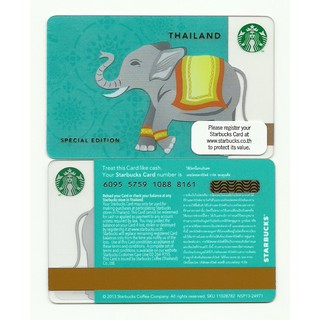 ภาพหน้าปกสินค้า* หายากมาก * บัตรใหม่ มูลค่า 100 บาท 2013 Starbucks Thailand Card Elephant 15th Anniversary Starbucks Coffee in Thailand ที่เกี่ยวข้อง