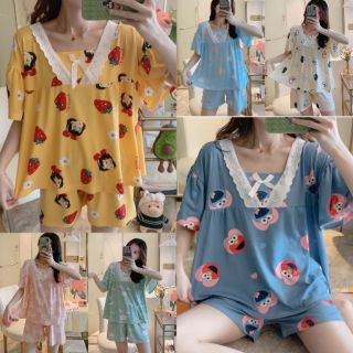 [พร้อมส่ง] ชุดนอน กางเกงขาสั้น สไตล์เกาหลี🍓