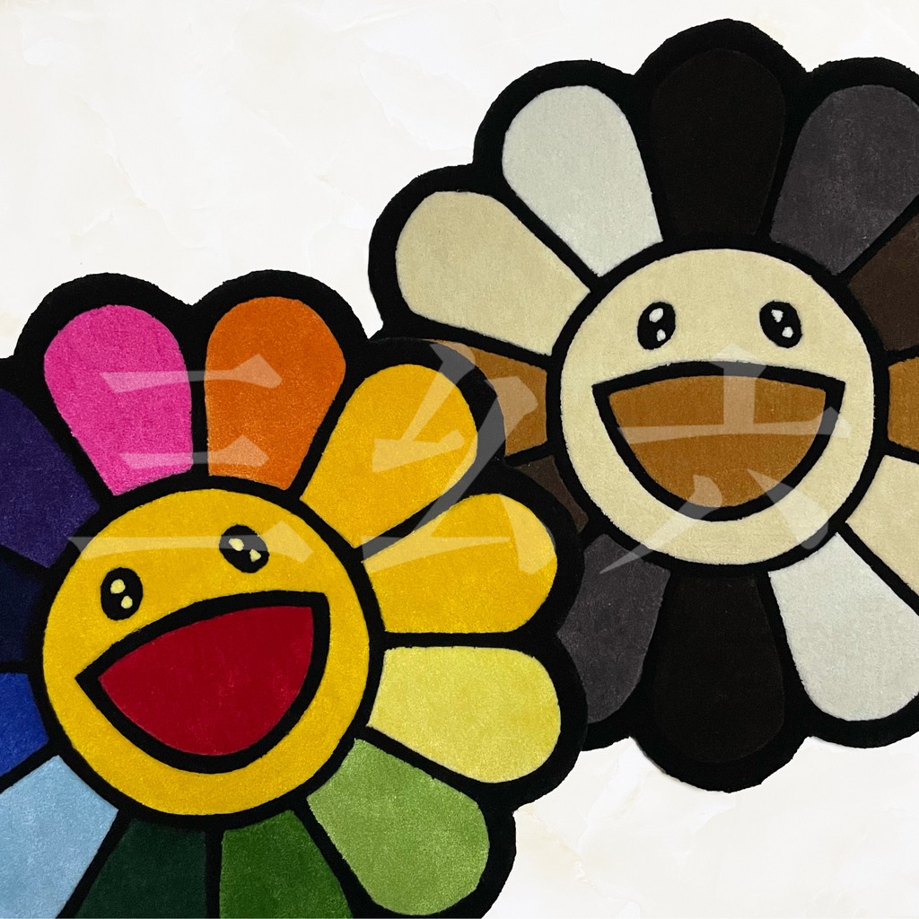 สีใหม่!!Murakami Murakami พรมปูพื้นพรมแฮนด์เมดลายดอกทานตะวันสําหรับตก ...