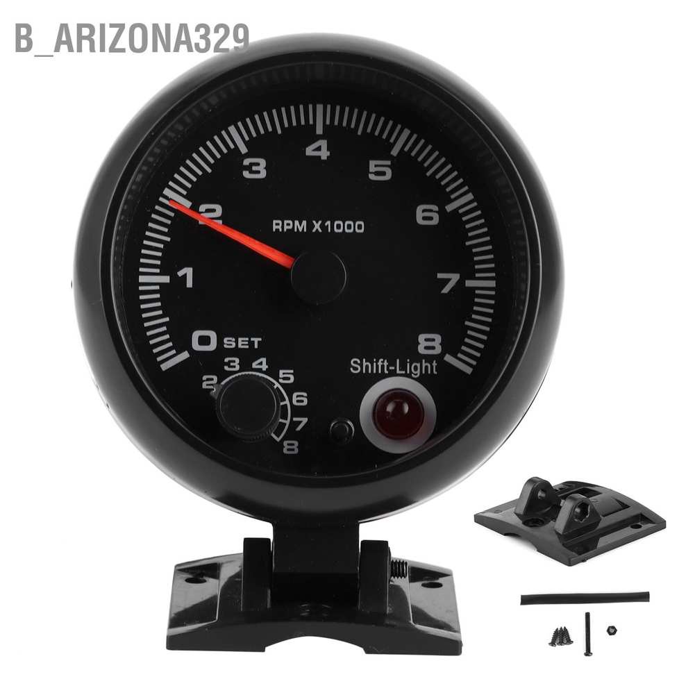 b-arizona329-3-75in-12v-car-tachometer-0-8000rpm-pointer-tacho-gauge-meter-with-adjustable-shift-light