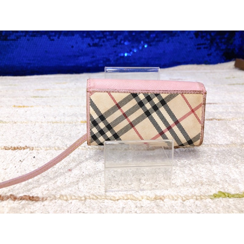 burberry-blue-label-pink-key-case-keychain-แท้