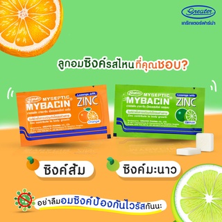 ภาพขนาดย่อของภาพหน้าปกสินค้ามายบาซิน ซิงค์ MyBacin ZINC จาก Greater เกร๊ทเตอร์ฟาร์ม่า ชุ่มคอ ลดกลิ่นปาก จากร้าน bexmeth บน Shopee