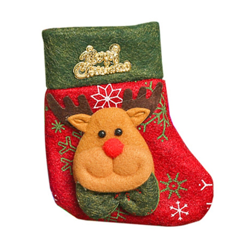 ถุงเท้าซานต้าคลอส-กวางเรนเดียร์-สโนว์แมน-คริสต์มาส-แบบไม่ทอ-สําหรับแขวนตกแต่งต้นคริสต์มาส-ปาร์ตี้