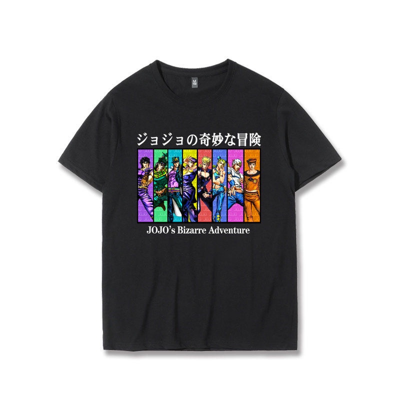 เสื้อยืดโอเวอร์ไซส์jojo-s-bizarre-adventure-เสื้อยืด-kujo-jotaro-xu-lun-อะนิเมะอุปกรณ์ต่อพ่วง-co-branded-เสื้อผ้าหลวมแขน