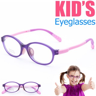 KOREA แว่นตาแฟชั่นเด็ก แว่นตาเด็ก รุ่น 2102 C-2 สีม่วง ขาข้อต่อ วัสดุ TR-90 (สำหรับตัดเลนส์) เบาสวมไส่สบาย