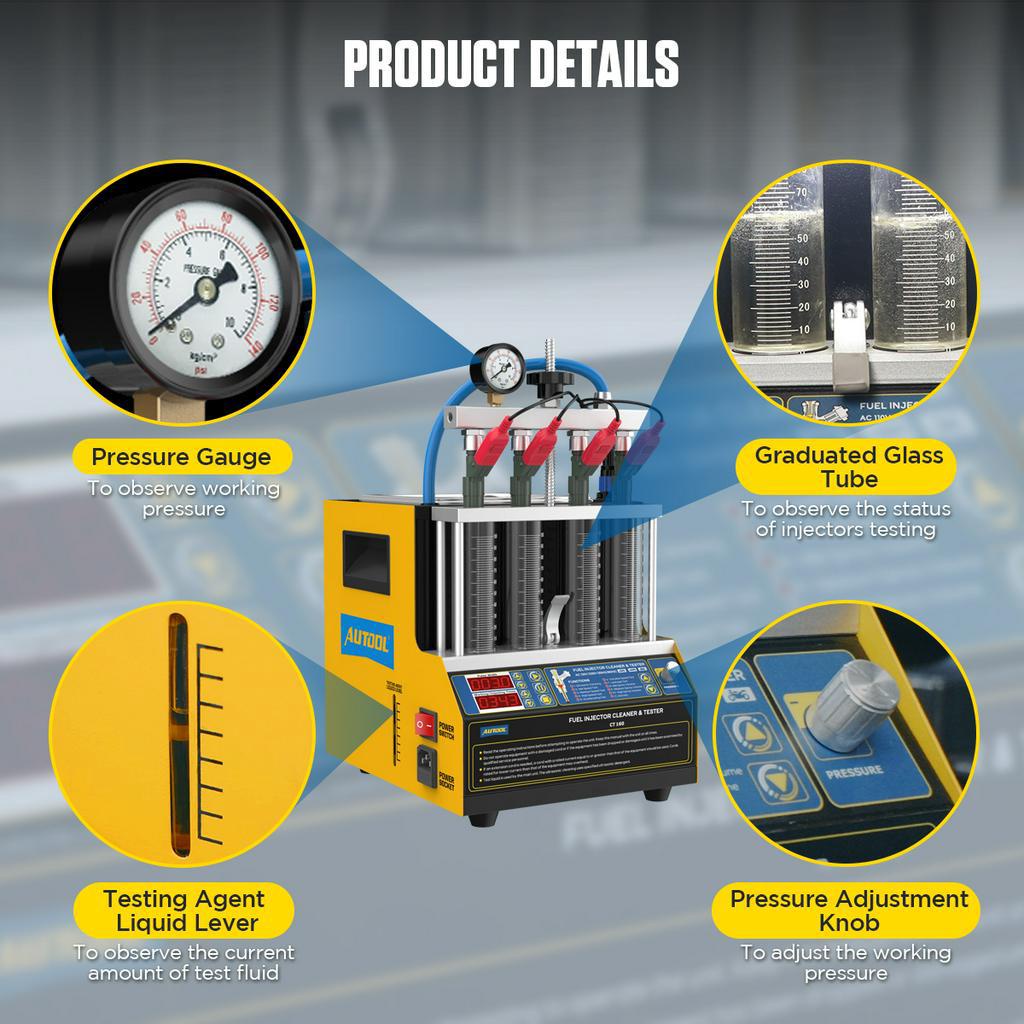 autool-ct160-เครื่องเทสหัวฉีด-ล้างหัวฉีดultrasonic-หัวฉีดน้ำมันเชื้อเพลิงหัวฉีดทดสอบอัลตราโซนิกทำความสะอาดความร้อนและทำความสะอาด-หัวฉีดเบนซิน-4-กระบอกรถยนต์เครื่องทดสอ-ทดสอบหัวฉีดรถยนต์