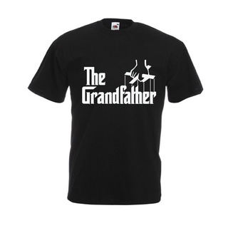 เสื้อยืดผ้าฝ้าย 100% พิมพ์ลาย The Grandfather Godfather Style Grandad สีดํา ของขวัญวันเกิด สําหรับผู้ชาย