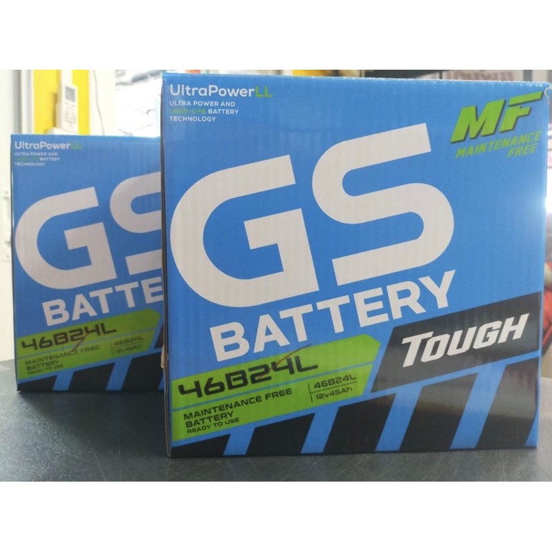 46b24l-แบตเตอรี่รถยนต์ใหม่จากโรงงานราคาพิเศษ-gs-battery-แบบกึ่งแห้ง-maintenance-free-mfx-รถเก๋ง-รถตู้-45-แอมป์