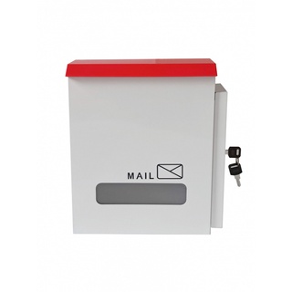 Bighot PROTX ตู้จดหมายเหล็ก พร้อมกุญแจ ขนาด 25x30x10ซม. HF301 สีขาว-แดง