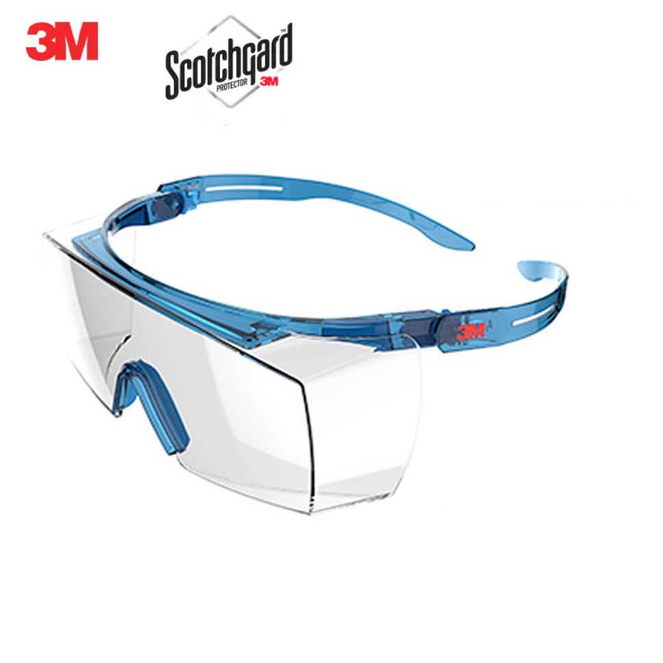 3m-sf3701-แว่นตานิรภัยครอบแว่นตา-securefit-3700-series-sf3701asgaf-blu-alternate-fit-blue-scotchgard-anti-fog