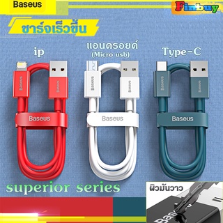 Baseus สายชาร์จ สายชาร์จเร็ว  Baseus superior serie  Fast charge6A/2.4A มี3แบบ usb-ไมโคร usb,type c,usb-ip 1เมตร2เมตร