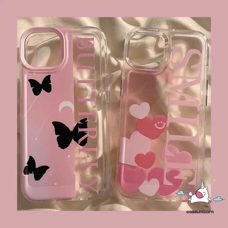 เคสโทรศัพท์มือถือแบบนิ่ม-ลายผีเสื้อ-สีดํา-สีชมพู-สําหรับ-samsung-a13-a04-a14-a23-a12-a03-a04e-a50-a53-a10-a04s-a32-a71-a33-a03s-a73-a11-a20-a31-a02-a22-a21s-a52s-a72-a51-a20s-a52-a50s