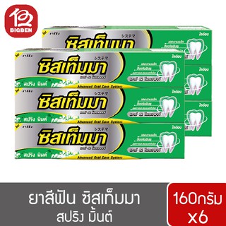 [แพ็ค 6 หลอด] ยาสีฟัน Systema ซิสเท็มมา Care &amp; Protect Spring mint สปริง มิ้นต์ 160 กรัม