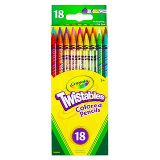 Artwork TWISTABLES COLORED PENCILS CRAYOLA 18 COLORS Stationary equipment Home use งานศิลปะ สีไม้หมุนได้ ไม่ต้องเหลา CRA