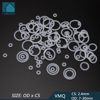 ภาพหน้าปกสินค้าVmq แหวนยางซิลิโคน โอริง ปะเก็นแหวนซีล โอริง 7 มม.-30 มม. CS 2.4 มม. สีขาว สีแดง แบบเปลี่ยน สําหรับเครื่องซักผ้า 50 ชิ้น ที่เกี่ยวข้อง