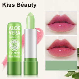 【Lovelin】kiss Beauty ลิปสติกว่านหางจระเข้ ลิปบาล์ม เปลี่ยนสีตามอุณหภูมิ ให้ความชุ่มชื้น กันน้ํา ป้องกันการแห้งแตก
