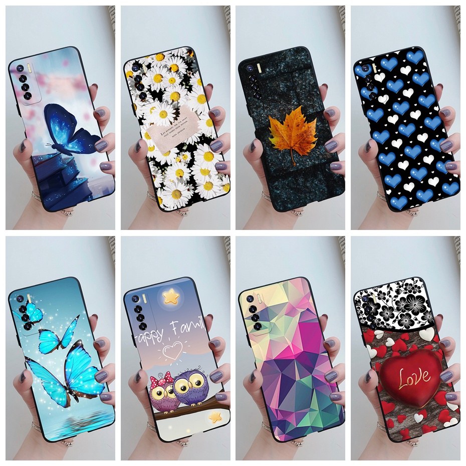 เคสโทรศัพท์มือถือ-ซิลิโคนนิ่ม-tpu-ผิวด้าน-สีดํา-สําหรับ-tecno-camon-17p-17-pro-cg6-cg6j-cg7-cg8