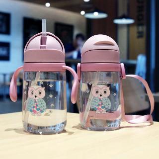 Hot 1Pcs 420ml Baby Kids Children Cartoon Animal School Drinking Water Straw Bottle Sippy Cup With S