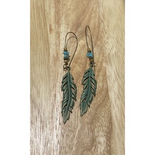 Ethnic Feather Earrings ต่างหูขนนกวินเทจ โบฮีเมี่ยน