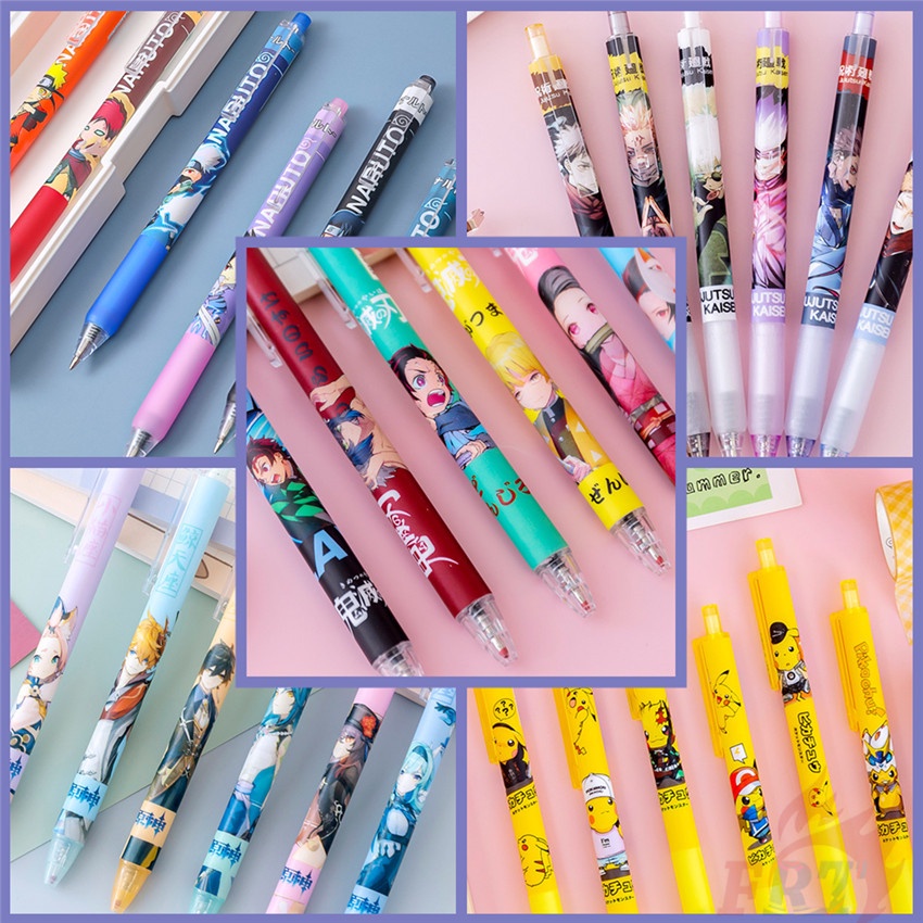 6-ชิ้น-ชุด-ปากกา-ลายการ์ตูนอนิเมะ-ปากกาหมึกเจล-ลาย-demon-slayer-naruto-jujutsu-kaisen-genshin-impact-pikachu-สําหรับโรงเรียน-สํานักงาน