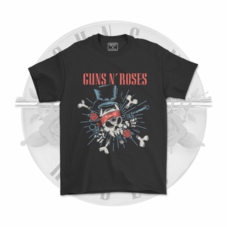 คอลูกเรือเสื้อยืดคอกลมเสื้อยืด พิมพ์ลาย GUN N ROSES BAND GUN N ROSES สําหรับผู้ชาย V1ผ้าฝ้ายแท้