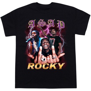 เสื้อยืดโอเวอร์ไซส์เสื้อยืดคอปกผ้าฝ้าย asap RockyS-3XL