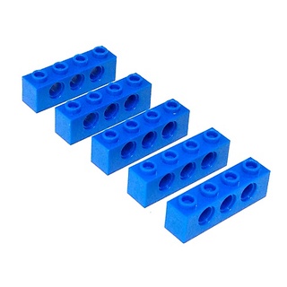 TECHNIC BRICKS 1X4 BLUE # ชิ้นส่วน BRICK โดยมี PIN ต่อ และ รู HOLES อยู่ในตัว BRICKS # สีน้ำเงิน 5 อันต่อชุด