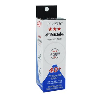 สินค้า ลูกปิงปอง Nittaku 3 ดาว สีขาว 40+ NSD (ราคา/3 ลูก)