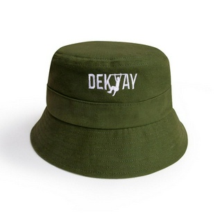 Dektay dark green embellished cotton-canvas bucket hat