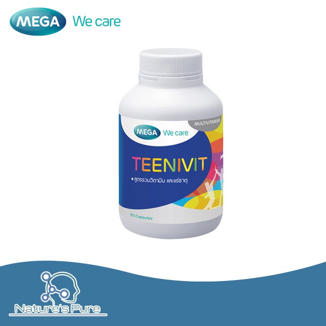 mega-we-care-teenivit-multivitamins-30เม็ด-สูตรรวมวิตามินและแร่ธาตุ