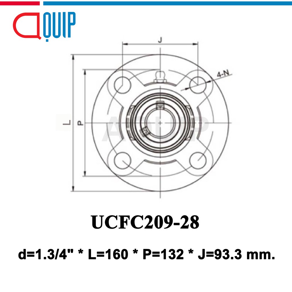 ucfc209-28-ubc-ตลับลูกปืนตุ๊กตา-bearing-units-ucfc-209-28-เพลา-1-3-4-นิ้ว