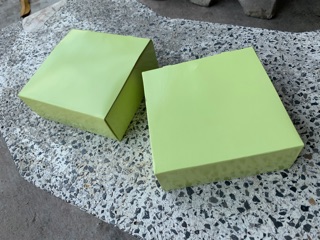 SALE พร้อมส่ง กล่องจัตุรัส สีเขียว กล่องจัดเบรค กล่องเดลิเวอรี่ กล่อฃใส่คุ้กกี้ กล่องใส่ขนม กล่องของขวัญ (10ใบ)