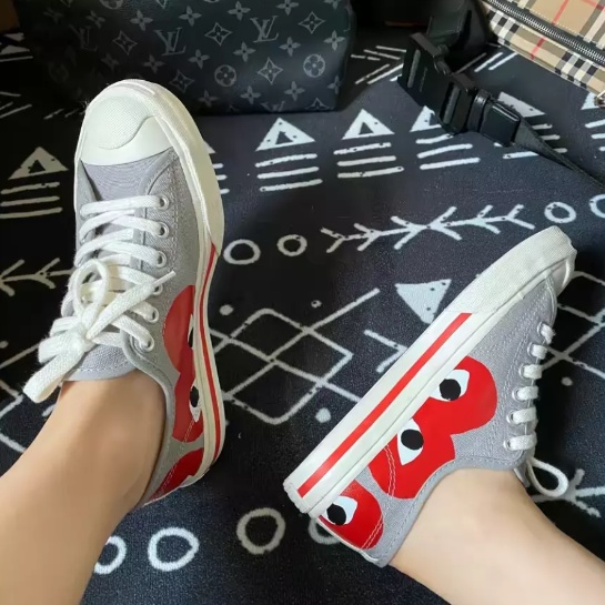 cdg-play-x-converse-jack-purcell-สีเทา-แดง