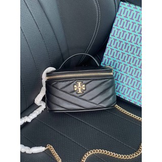 💕Tory burch Kira Chevron Mini Canteen Beauty Case