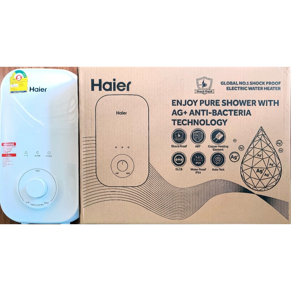 เครื่องทำน้ำอุ่น-haier-เบอร์5-3ดาว-รุ่น-ei35m-3500watt-ราคา-1-950บ