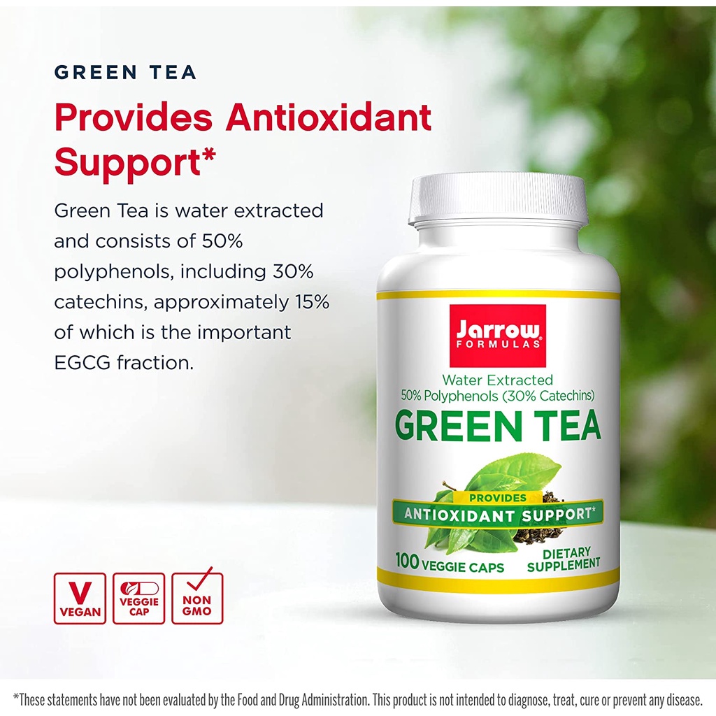 jarrow-green-tea-extract-500mg-100เม็ด-สารสกัดจากชาเขียว-กระชับสัดส่วน-ลดไขมันสะสมตามส่วนต่างๆของร่างกาย