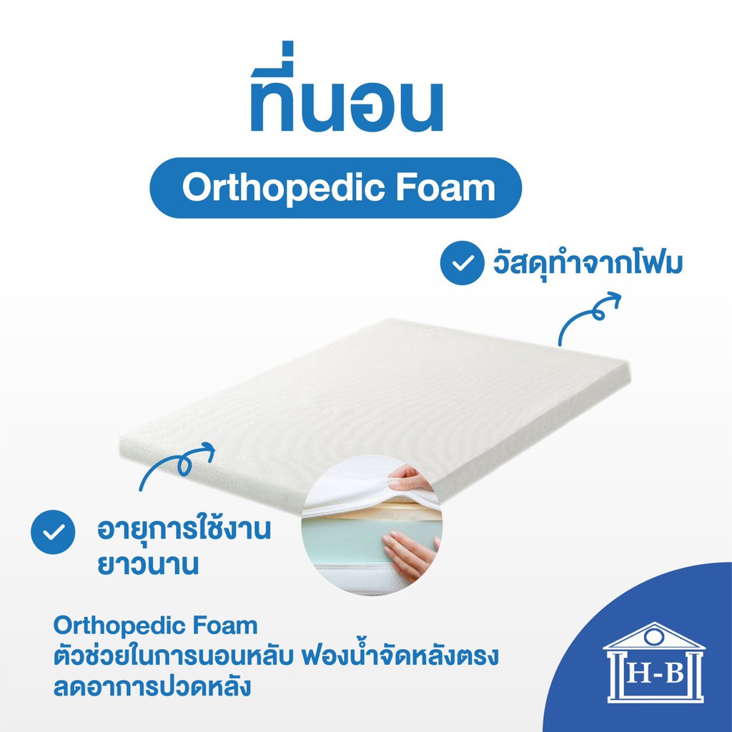 ภาพหน้าปกสินค้าHome Best ที่นอนโฟม orthopedic foam รักษากระดูกสันหลัง ลดอาการ ปวดหลัง ที่นอน topper ที่นอนฟองน้ำ เมมโมรี่โฟม ท็อปเปอร์
